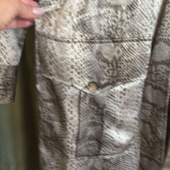 Ralph Lauren purple label 100% silkSnakeskin-Print Shirt Dress, US10 - Picture 6 of 11